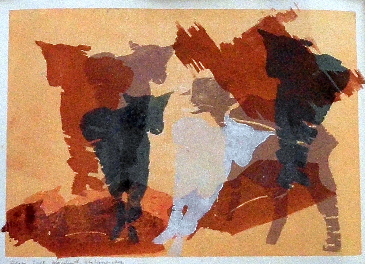 04 Ziegen, 2008. Farbhholzschnitt.  30  x 41,5 cm
